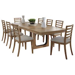Dining 84" Rectangular Table with 8 ladderback chairs