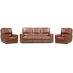 Rockford - Verona Saddle Power Reclining Sofa and Two Recliners
