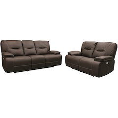 Spartacus - Chocolate Power Reclining Sofa and Loveseat
