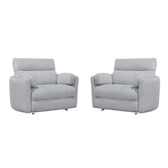 Radius Xl - Mega Grey Extra Wide Power Glider Recliner Two Pack