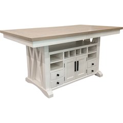 Modern Dining 72 In. Island Counter-Height Extendable Dining Table
