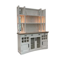 Modern Dining 66 In. Buffet and Hutch with Quartz Insert