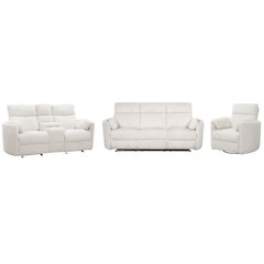Radius - Mega Ivory Power Reclining Sofa Loveseat and Recliner