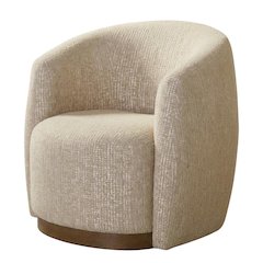 Beige Swivel Accent Chair with Traditional Style and Comfortable Seat