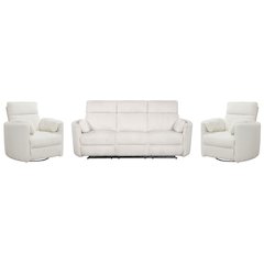 Radius - Mega Ivory Power Reclining Sofa and Two Recliners