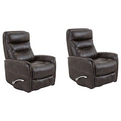 Gemini - Truffle Swivel Glider Recliner Two Pack