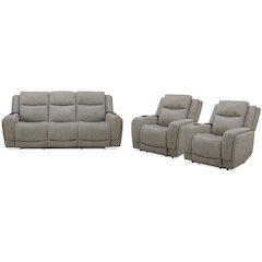 Penfield - Frappe Power Reclining Sofa and Two Recliners