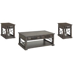 Sundance - Smokey Grey Cocktail Table with 2 Chairside Tables