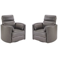 Powered By Freemotion Cordless Power Swivel Glider Recliner Two Pack
