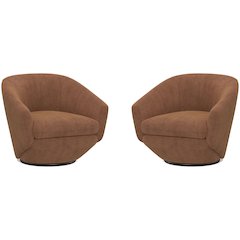 The Twist - Elise Rust Swivel Chair Two Pack