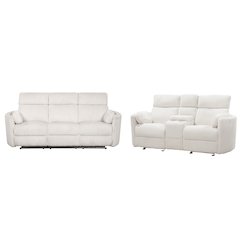 Radius - Mega Ivory Power Reclining Sofa and Loveseat