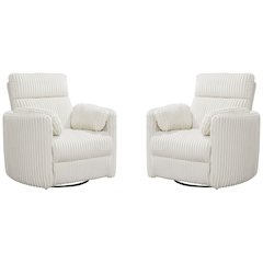 Radius - Mega Ivory Power Swivel Glider Recliner Two Pack