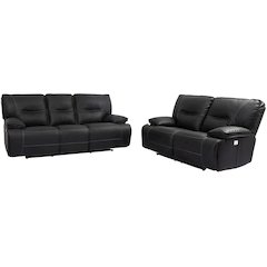 Spartacus - Black Power Reclining Sofa and Loveseat