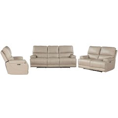 Verona Linen - Powered By Freemotion Power Reclining Sofa Loveseat and Recliner