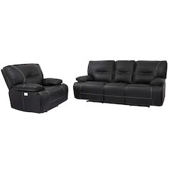 Spartacus - Black Power Reclining Sofa and Recliner