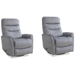 Gemini - Capri Silver Swivel Glider Recliner Two Pack