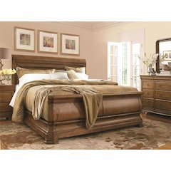 Louie P'S Sleigh Bed Complete King 6/6 In Cognac Color