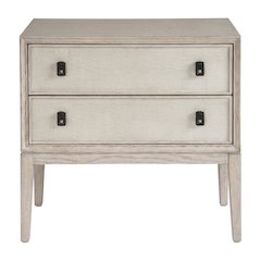Rolling Fog-Colored Nightstand with Distressed Finish and Modern Style