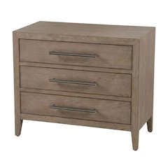 Gray Oak Finish Nightstand with Modern Design and Distressed Accents