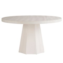 White Round Dining Table with Leaf Extension and Leveling Support