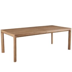 Wood Extendable Dining Table with Narrow Profile and Leaf Extension