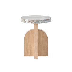 Riverine Accent Table In Marble/Tech Oak Color