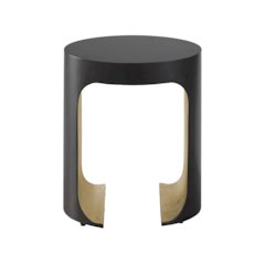 Sonora Side Table In Blakened Bronze/Silver Leaf Color