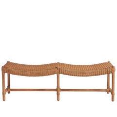 Murro Bay Bench In Natural Rattan Color
