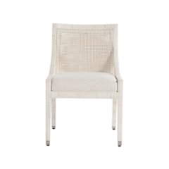 Longboat Dining Chair In White Rattan Color