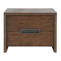 Atlas Drawer Nightstand In Medium Brown Oak Color