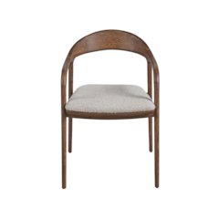 Echo Dining Arm Chair In Medium Brown Oak Color