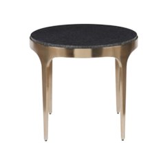 Scarlett End Table In Black Granite/Antique Champagne Color