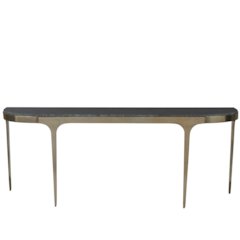 Scarlett Console Table In Black Granite/Antique Champagne Color