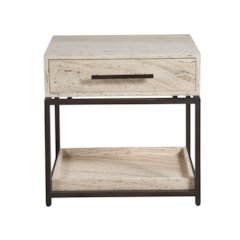 Dove Nightstand In White Travertine Color
