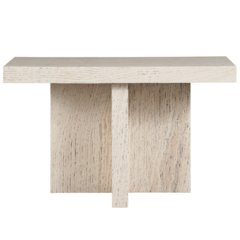 Daxton Console Table In White Travertine Color