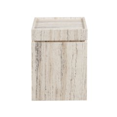 Daxton Accent Table In White Travertine Color