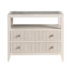Carmen Two Drawer Nightstand in White Oak Color