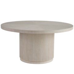 Carmen Round Dining Table in White Oak Color