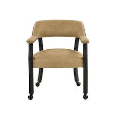 Rylie Captains Chair, Black Finish with Sand Vegan Leather
