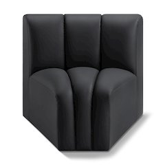 Arc Black Vegan Leather Curved Corner