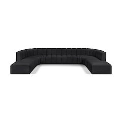 Arc Black Vegan Leather Modular Sofa