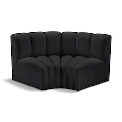 Arc Black Vegan Leather Modular Sofa