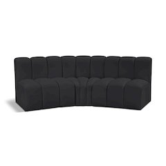 Arc Black Vegan Leather Modular Sofa
