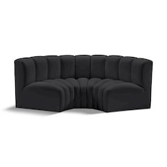 Arc Black Vegan Leather Modular Sofa