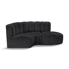 Arc Black Vegan Leather Modular Sofa