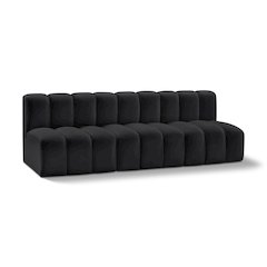 Arc Black Vegan Leather Modular Sofa