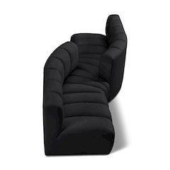 Arc Black Vegan Leather Modular Sofa