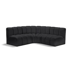 Arc Black Vegan Leather Modular Sofa