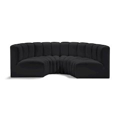 Arc Black Vegan Leather Modular Sofa
