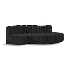 Arc Black Vegan Leather Modular Sofa